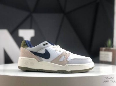 真标带半码耐克Nike Full Force Lo扣篮系列低帮休闲运动滑板板鞋采用软质牛剖皮鞋面材质#正确后跟反口里弧度#原厂中底布正确印刷#鞋垫嵌入缓震乳胶+