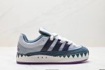 公司级Adidas Adimatic Low 马蒂奇系列低帮 复古鲨鱼面包鞋运动休闲滑板板鞋 整个鞋面由色彩艳丽的麂皮制成 搭配品牌标志性大尺寸三条纹 Logo