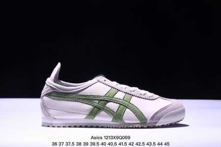头层asics 亚瑟士 男女鞋真标半码制，原楦原纸版开发版型，采用粒面头层皮革组合太空革饰条鞋面材质，内嵌冲孔缓震ortholite 欧索莱 透气吸汗鞋垫贴附人 - 点击图像关闭