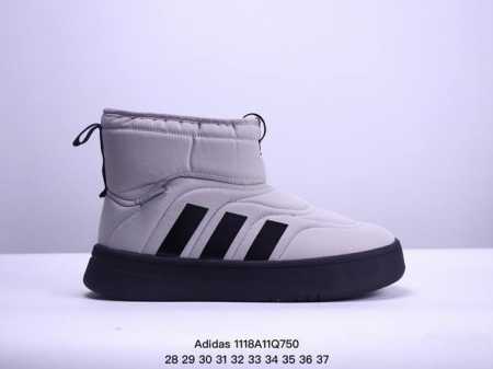 Adidas 阿迪达斯正品adipuff Mid男女童同款保暖休闲棉鞋，官方同步包装 ， 材料采用原厂防污防水雨伞布，防滑耐磨橡胶大底 潮流百搭 、舒适短筒靴 - 点击图像关闭
