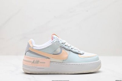 真标耐克nike Wmns Air Force 1 Shadow全新少女系解构主义设计 马卡龙空军一号轻量增高低帮百搭板鞋 为经典设计注入玩味元素 分层结构 加