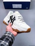 180 公司级！Mlb Chunky Liner 厚底休闲跑步鞋 Ny印花 牛皮材质运动鞋 0324284H26