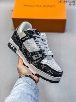 170 真标全新Lv路易威登Louis Vuitton Trainer Sneaker Low休闲运动文化百搭板鞋 尺码:40-45 编码：03Jhd301A2