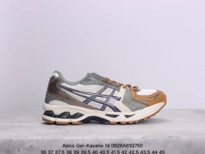 亚瑟士 Asics Gel-Kayano 14 公司级版本运动休闲透气专业缓震慢跑鞋。采用工程弹性双层再生网格密度鞋面材质，后跟3D可视gel缓震乳胶物料，升级