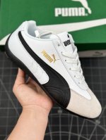 联名 首尔辣妹衣柜 Open Yy X Puma Speedca White Black 极速赛车系列低帮德训风拼接复古百搭休闲运动赛车鞋“皮革白黑浅灰” #男