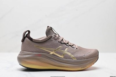 公司级Asics Gel-Nimbus 27 舒适防滑耐磨低帮休闲跑步鞋 鞋底采用了轻质发泡材料 并在后跟和前掌处采用了Asics亚瑟士核心科技-Gel缓震胶