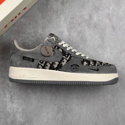 本地 核心私 Nike Air Force 1'07 Low 迪奥联名 灰针织鬼脸 空军一号低帮休闲板鞋 #原楦头原纸板 原装鞋盒 定制五金配件 内置全掌气垫