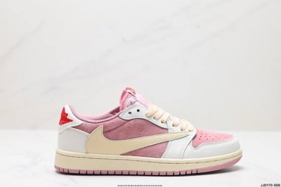 真标aj1倒勾travis Scott X Air Jordan 1 ” Reverse Mocha “ Aj1乔1 Ts 闪电 联名倒钩 低帮文化篮球鞋 货号