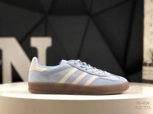 真标带半码 阿迪达斯 Ad Gazelle Indoor Trainers 羚羊内训系列低帮复古百搭休闲运动德训风板鞋 蓝白 货号：Ji2717 尺码：35 3