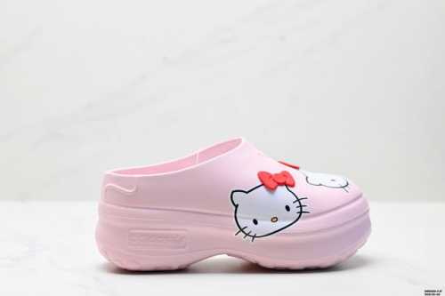 公司级Adidas Originals Adifom Stan Smith Mule W 厚底穆勒厨师鞋 Hello Kitty 凯蒂猫包头拖鞋浅蓝色女增高半拖