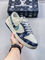 Nike Sb Dunk Low“Lv联名 深蓝牛仔” 周年高端定制 低帮休闲板鞋 定制鞋盒 高级防水材料 夜光效果 反光效果 大厂纯原品质出货 超高清洁度 皮