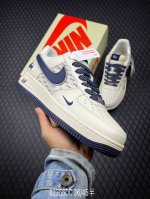 Nk Air Force 1'07 Low 斯图西联名-深蓝米白 空军一号 低帮休闲板鞋 Xz3328-568 #原楦头原纸板 原装鞋盒 定制五金配件 内置全掌