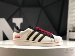 公司级带半码 阿迪达斯 三叶草Adidas Originals Superstar 经典贝壳头系列低帮百搭休闲运动板鞋Supreme限定 货号： Bz2524