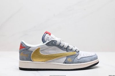 公司级aj1倒勾travis Scott X Air Jordan 1 ” Reverse Mocha “ Aj1乔1 Ts 闪电 联名倒钩 低帮文化篮球鞋 完