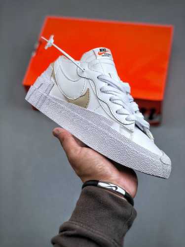 联名日式解构美学品牌sacai X Nike Blazer Low 重叠设计前卫开拓者低帮百搭板鞋 Sacai X Nike 全新双配色blazer Low 即