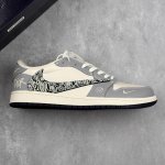 本地 核心私 Travis Scott X Fragment Design X Air Jordan 1 Low Og Sp Aj1 迪奥联名 浮雕花纹 低帮文