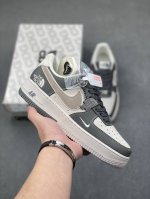 海外限量发售！公司级nike Air Force 1 '07 Low “北面联名--浅灰双色”空军一号 低帮 运动鞋 休闲鞋 折边针车 工艺难度大 原楦头原纸板