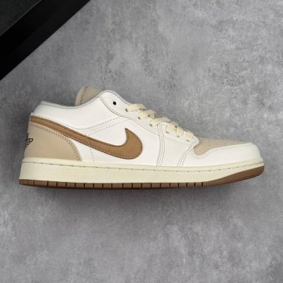 本地 核心私 Air Jordan 1 Low Se Aj1 乔1 白棕 低帮文化休闲运动板鞋 市场唯一独家头层皮打造 原鞋原档案开发 原厂皮料 原档冲孔鞋头
