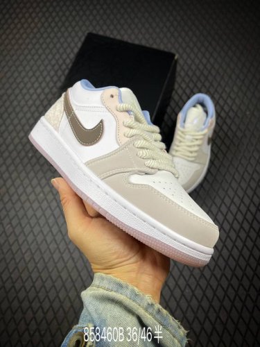 B Air Jordan 1 Low Aj1 乔1雕花粉 低帮文化休闲运动板鞋 Ib8859 101 市场唯一独家头层皮打造 原鞋原档案开发 原厂皮料 原档冲孔