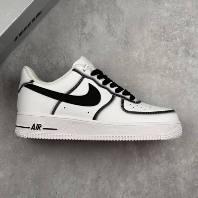 本地 核心私 Nike Air Force 1'07 Low 黑色边界 白底黑钩 空军一号低帮休闲板鞋 #原楦头原纸板 原装鞋盒 定制五金配件 内置全掌气垫 原