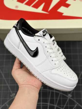 核心私 Air Jordan 1 Low 85 Metallic Black Aj1 乔1金属白黑 低帮文化休闲运动鞋 #整双鞋采用通体白色为主调，辅以金属黑色 - 点击图像关闭