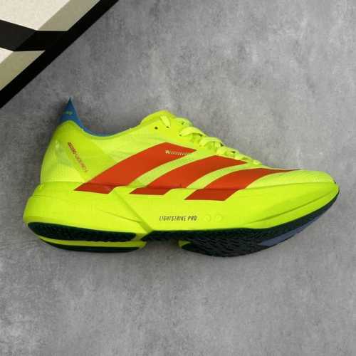 本地 核心私 公司级Adidas Adizero Adios 4 M马拉松飞线贾卡轻质透气休闲运动跑步鞋 采用双层透气网纱 Flywire动态飞线绑缚鞋面材质