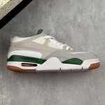 本地 核心私 Air Jordan 4 Remastered Aj4 乔4重制生胶灰白绿 低帮休闲运动鞋 #改造后的设计采用了别致的白色、由纺织网布、皮革和麂皮
