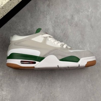 本地 核心私 Air Jordan 4 Remastered Aj4 乔4重制生胶灰白绿 低帮休闲运动鞋 #改造后的设计采用了别致的白色、由纺织网布、皮革和麂皮