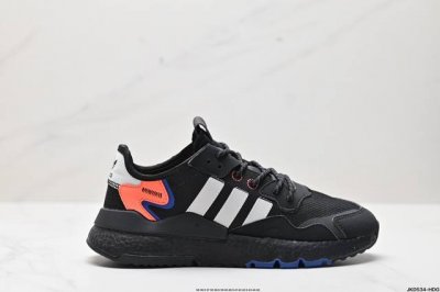 公司级阿迪达斯三叶草 Nite Jogger M 经典运动跑鞋 夜行者 复古跑鞋原厂材料 原厂大底 私家独模 网布搭配麂皮拼接打造鞋面 极具复古风格鞋头及鞋跟点