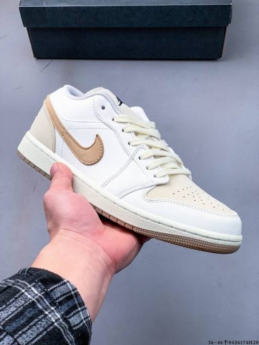 公司级头层！耐克Nike Air Jordan 1 Low Aj1 乔1 低帮潮流运动休闲板鞋。Aj1 低帮拼接 完美版型真头层牛皮# 内置缓震气垫 原鞋开模