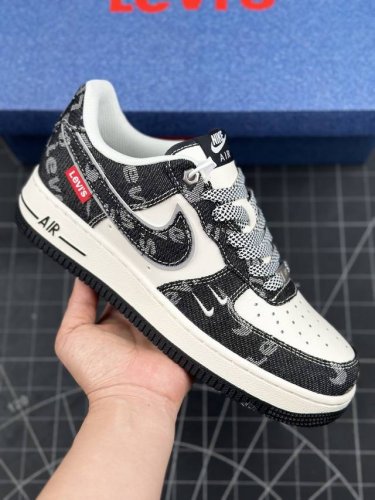 核心私 Nk Air Force 1'07 Low 李维斯联名-双勾米黑 空军一号低帮休闲板鞋 #原楦头原纸板 原装鞋盒 定制五金配件 内置全掌气垫 原厂鞋底