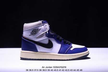 Jordan Air Jordan 1 Retro High Og Rare Air 柔软舒适 防滑耐磨 高帮 篮球鞋 白蓝 青少年 二层36-46真标含半码 - 点击图像关闭