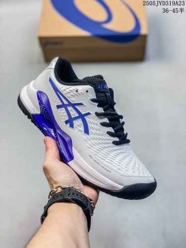 asics Gel- Challenge R 14 轻量化的网球鞋 前掌鞋底添加缓震胶 鞋表明采用pu带透气网眼的 #原档案数据开发楦型纸版#采用密实网眼编织物