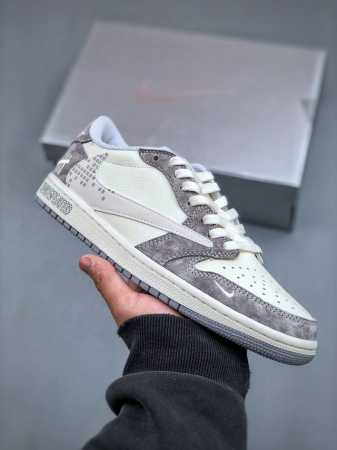 Travis Scott X Fragment Design X Air Jordan 1 Low Og Sp Aj1 乔1 Un联名 灰白马赛克 低帮文化休闲 - 点击图像关闭
