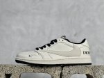 放店私 Travis Scott x Fragment Design x Air Jordan 1 Low OG SP AJ1 乔1 迪奥联名-米白黑底 低帮文