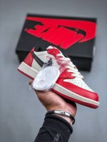 Nike Air Jordan 1 Retro Low Aj1乔丹一代低帮经典复古文化休闲运动篮球鞋“白红黑”705329 106 尺码：36-46 半