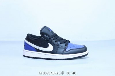 乔丹Air Jordan 1 Low Aj1 乔1低帮复古文化休闲运动篮球鞋 黑蓝色 货号 553558-042 410390Adryu半 36-46
