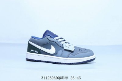160 乔丹Air Jordan 1 Low Aj1 乔1低帮复古文化休闲运动篮球鞋 灰蓝 货号 553558-414 311260Adqwu半 36-46