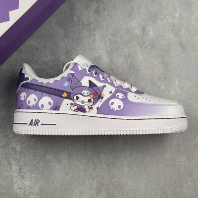 本地260 核心私 doraemon X Nk Air Force 1'07 Low 小巫女联名款 骷髅头 渐变白紫 空军一号低帮休闲板鞋 #定制皮料 纯正空军