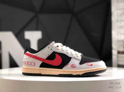 海外爆款限量发售！高端定制 耐克 Nike Sb Dunk Low 古驰联名--- 灰黑红 高端定制 低帮休闲板鞋 定制鞋盒 大厂纯原品质出货 超高清洁度 皮料