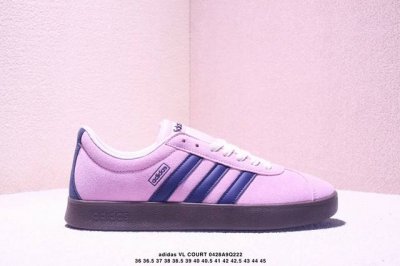 Adidas Vl Court 2.0 舒适百搭 防滑耐磨 低帮 板鞋 男女同款 紫色 Xm0428Q222