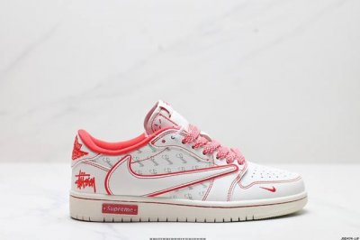 公司级Aj1倒勾Travis Scott X Air Jordan 1 ” Reverse Mocha “ Aj1乔1 Ts 闪电 联名倒钩 低帮文化篮球鞋 完