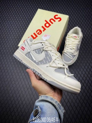 dnk Sb Dunk Low Supreme联名-米白银狐刻字 周年高端定制 低帮休闲板鞋 Jj5688-106 #定制鞋盒 大厂纯原品质出货 超高清洁度 皮