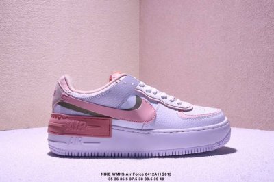 真标耐克Nike Wmns Air Force 1 Shadow全新少女系解构主义设计 马卡龙空军一号轻量增高低帮百搭板鞋 为经典设计注入玩味元素 分层结构、加