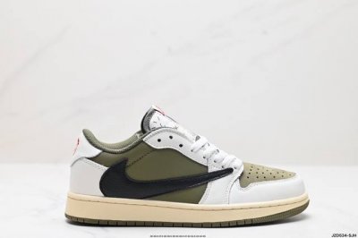 真标aj1倒勾travis Scott X Air Jordan 1 ” Reverse Mocha “ Aj1乔1 Ts 闪电 联名倒钩 低帮文化篮球鞋 货号