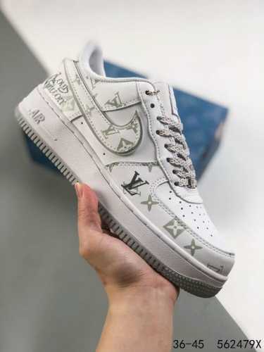 真标带半码！ 耐克nike Air Force 1 Low 空军一号 Lv联名 低帮百搭休闲运动板鞋 柔软、弹性十足的缓震性能和出色的中底设计，横跨复古与现代的