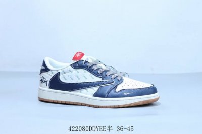 乔丹Air Jordan 1 Low Aj1 乔1低帮复古文化休闲运动篮球鞋 倒勾 斯图西 4 80Ddyee半 36-45