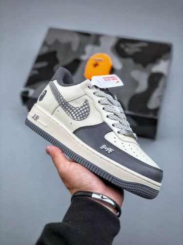 Nike Air Force 1'07 Low Bape联名 星星勾 空军一号低帮休闲板鞋 Xs1958-570 #原楦头原纸板 原装鞋盒 定制五金配件 内置全
