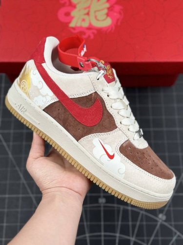 公司级nike Air Force 1 '07 Low “中国年限定--龙腾盛世”空军一号低帮休闲运动休闲鞋 折边针车 工艺难度大 原楦头原纸板 原装鞋盒 定制
