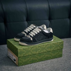 核心私 #全新配色出货 gucci Distressed Screener Sneaker古驰小脏鞋系列 经典原型复古百搭做旧老爹板鞋 复古学院风 怀旧版 原版